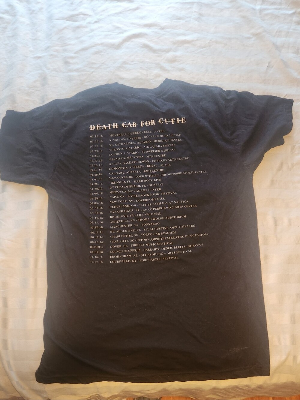 Death Cab For Cutie 2016 Concert Tee - Picture 2 of 3